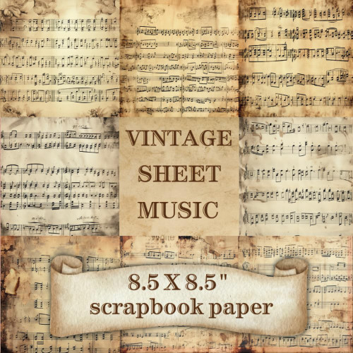 Vintage Sheet Music Scrapbooking Paper