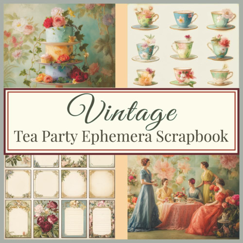 Vintage Tea Party Ephemera Scrapbook