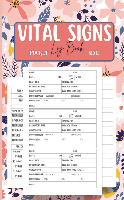 Vital Signs Log Book Pocket Size
