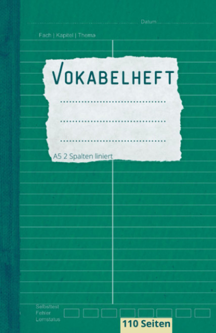 Vokabelheft A5 2 Spalten liniert