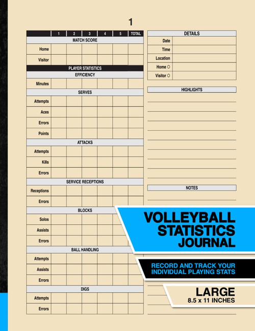 Volleyball Statistics Journal: Record and Track Your Individual Playing