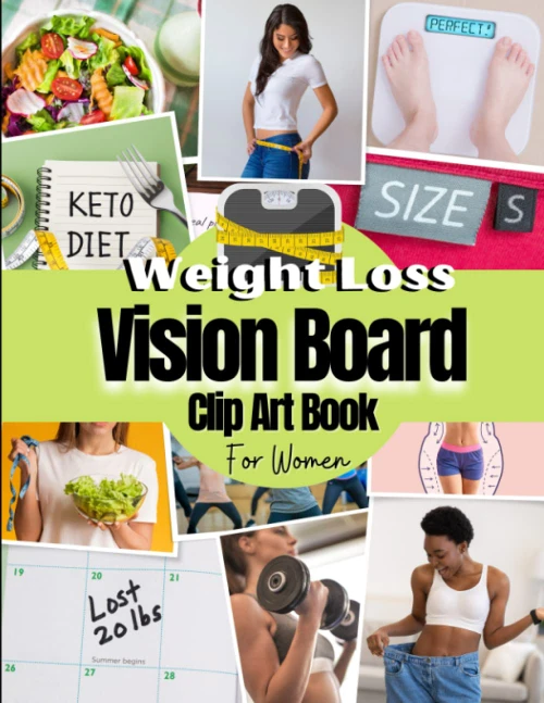 Weight Loss Vision Board Clip Art Book For Women