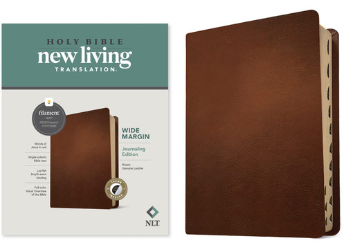 Wide Margin Bible, Filament Enabled – Genuine Leather, Brown, Indexed,