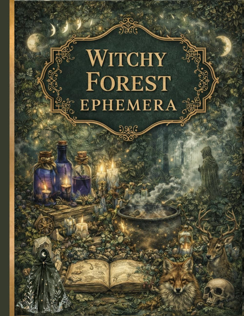 Witchy Forest Ephemera: 220+ Enchanted Vintage Elements for Junk Journals