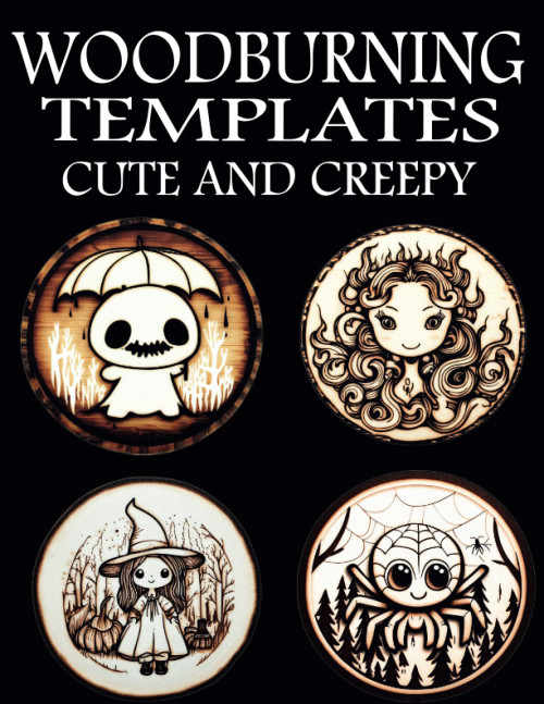 Woodburning Templates: Cute and Creepy Design Templates for Tracing