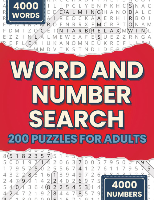 Word and Number Search Puzzle Books for Adults