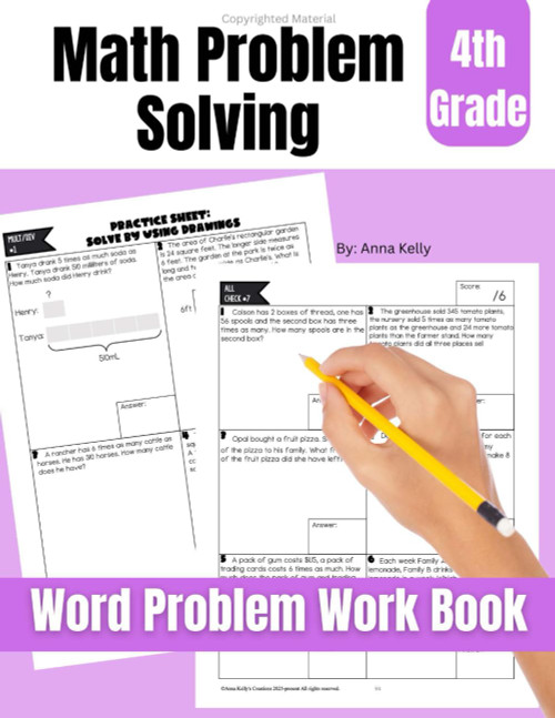 Word Problem Work Book 4th Grade: Math Problem Solving