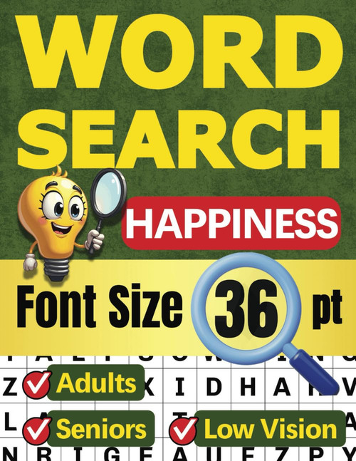 Word Search Happiness Font Size 36 pt