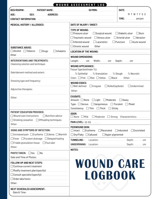 Wound Care Logbook: A Nurse's Guide to Comprehensive Wound Care Logging