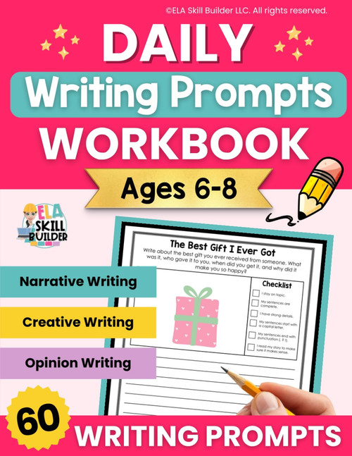 Writing Prompts Workbook for Kids Ages 6-8