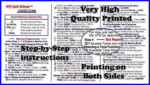 Yaesu FT-60R Tri-Folded Reference Card by Nifty Accessories