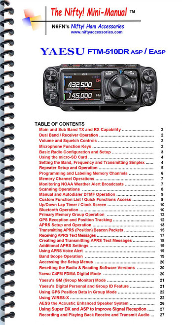Yaesu FTM-510DRASP / DEASP Mini-Manual