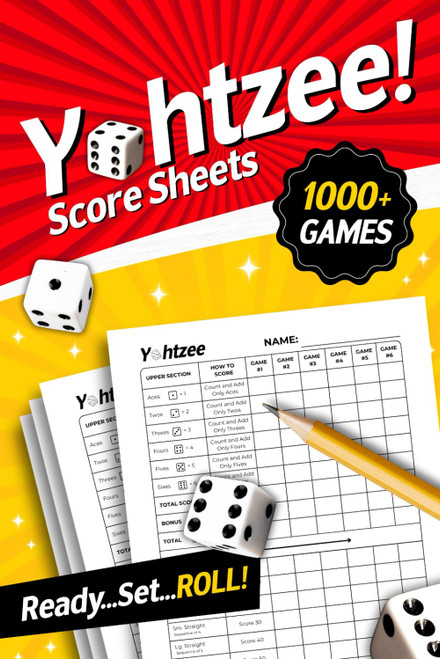 Yahtzee Score Sheets: 1000+ Games For Scorekeeping (6x9 Large Print)