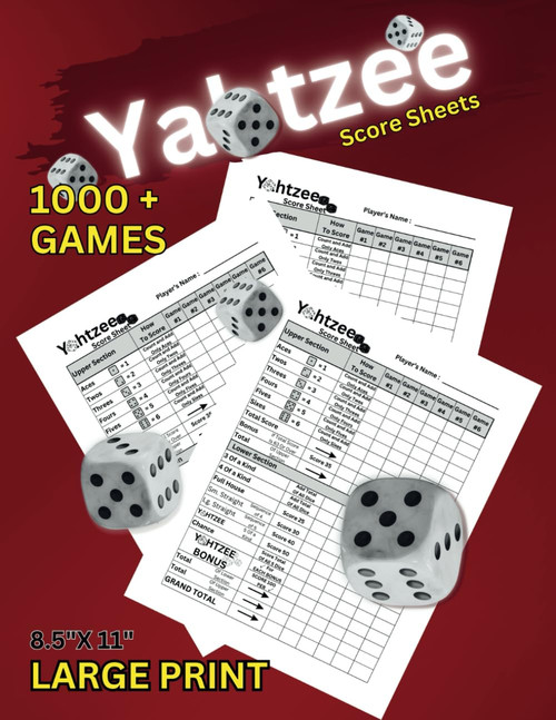 YATZEE SCORE PADS: Easy To Read And Keep Track Of Your Games