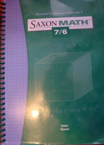 Saxon Math 7/6 - Teacher's Manual Volume 2