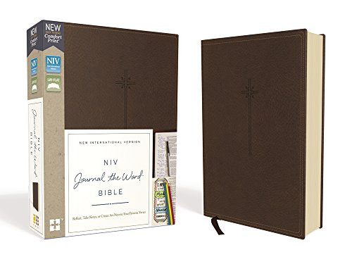 NIV Journal the Word Bible Leathersoft Brown Red Letter Edition Comfort