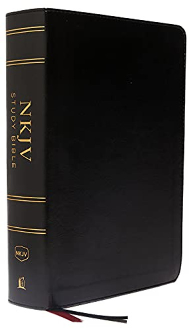 NKJV Study Bible Leathersoft Black Full-Color Comfort Print