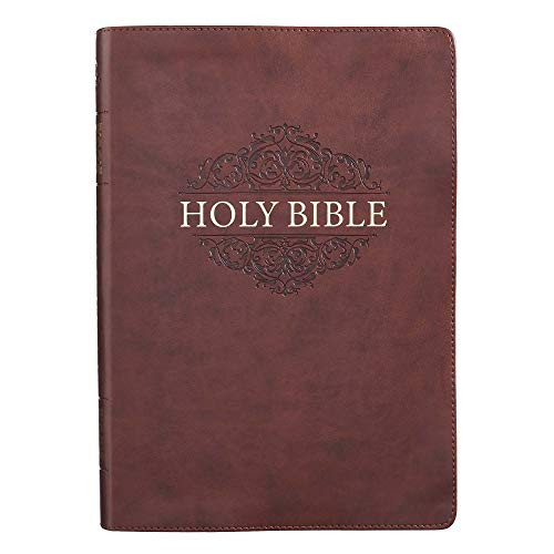 KJV Holy Bible Super Giant Print Bible Brown Faux Leather Bible
