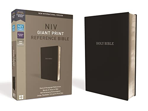 NIV Reference Bible Giant Print Leather-Look Black Red Letter Comfort Print