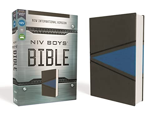 NIV Boys' Bible Leathersoft Gray/Blue Comfort Print