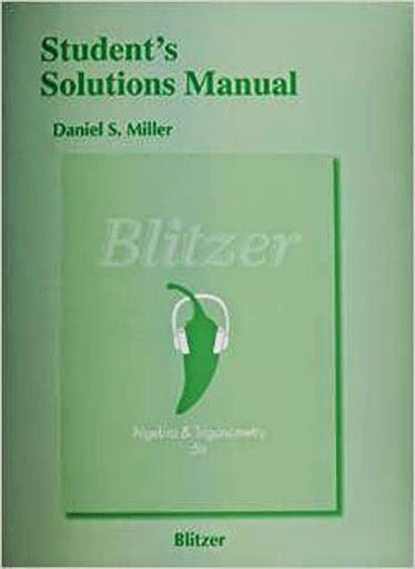 Student Solutions Manual For Algebra And Trigonometry