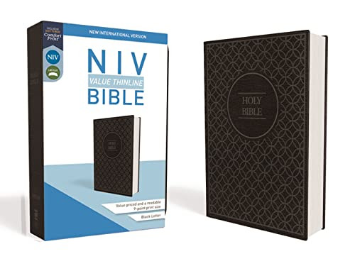 NIV Value Thinline Bible Leathersoft Gray/Black Comfort Print