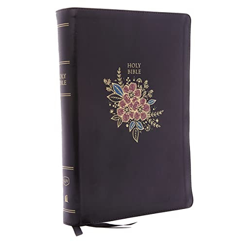 KJV Holy Bible Super Giant Print Reference Bible Deluxe Black Floral