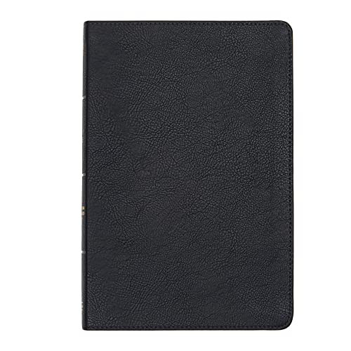 CSB Large Print Thinline Bible Black LeatherTouch Red Letter