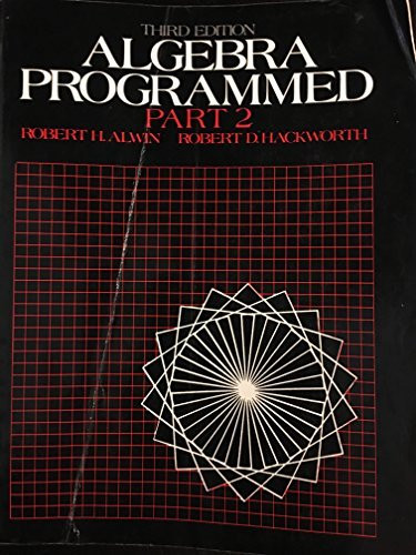 Algebra Programmed: Part 2