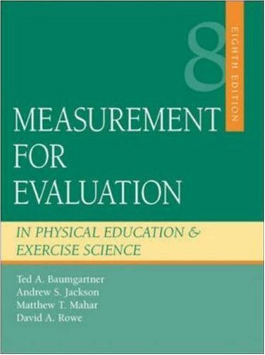 Measurement For Evaluation In Physical Education And Exercise Science