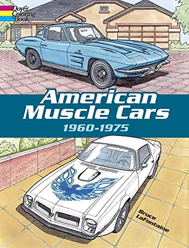 American Muscle Cars 1960-1975 Coloring Book - Dover Planes Trains
