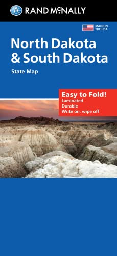 Easy To Fold North Dakota South Dakota Laminated Map