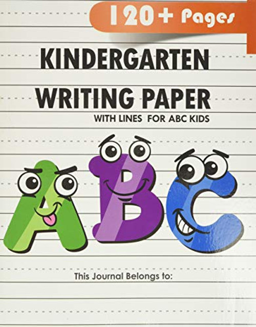 Kindergarten writing paper with lines for ABC kids
