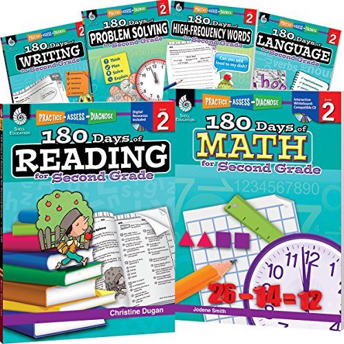 180 Days of Second Grade Practice 2nd Grade Workbook Set for Kids