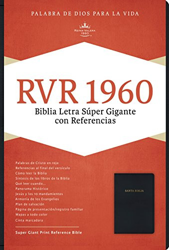 RVR 1960 Biblia Letra Super Gigante negro imitacion piel con indice