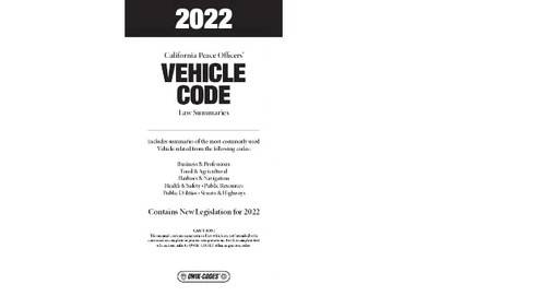 2022 CALIFORNIA VEHICLE QWIK-CODE