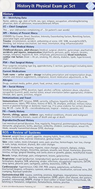 History and Physical Exam Pocketcard Set