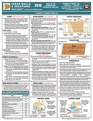 Shear Walls & Sheathing Lateral Loads Quick-Card Based on the 2018