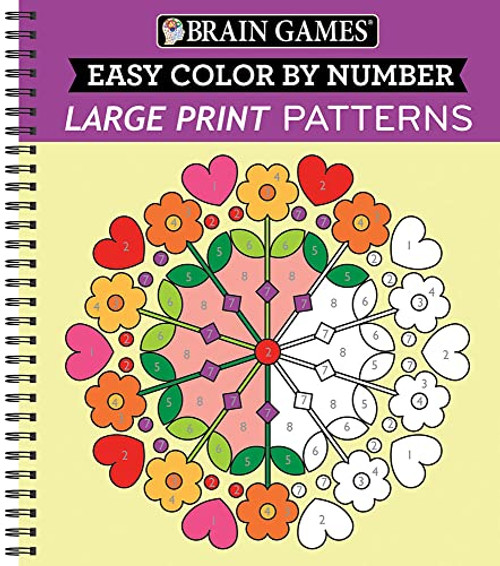 Brain Games - Easy Color by Number: Large Print Patterns
