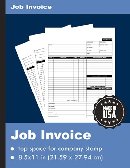 Job Invoice Forms: Job Invoice Book For Small Business: Work Invoice