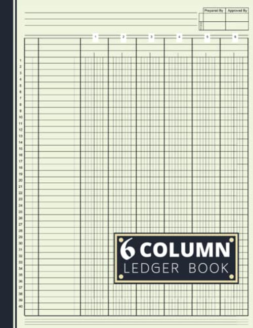 6 Column Ledger Book: Accounting Ledger Book / Income and Expense Log