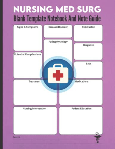 Nursing Med Surg Blank Template Notebook & Note Guide