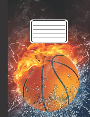 Composition Notebook Wide Ruled Basketball Sports Boys Girls Kids