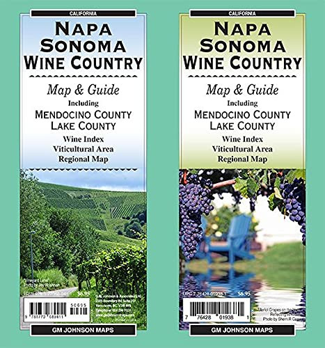 Napa & Sonoma Wineries California Guide Map