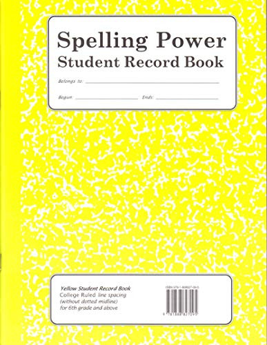 Spelling Power Student Record Book: Yellow
