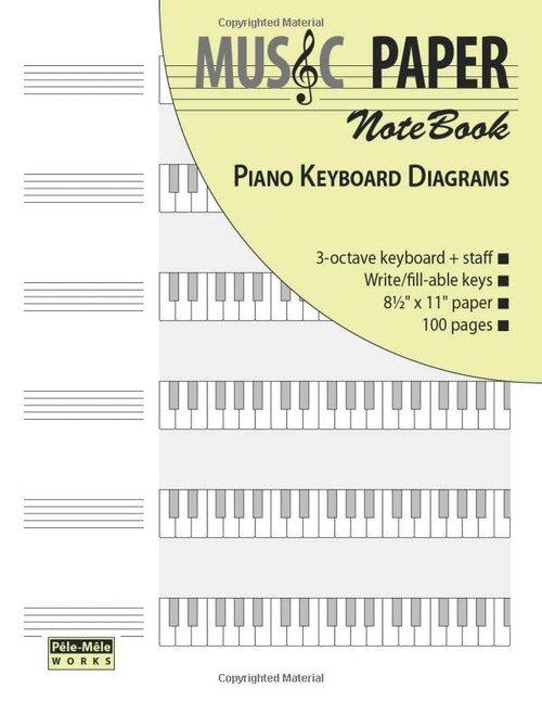 MUSIC PAPER NoteBook - Piano Keyboard Diagrams
