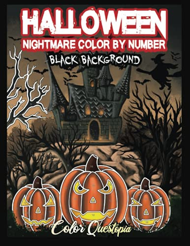 Halloween Nightmare Color By Number BLACK BACKGROUND