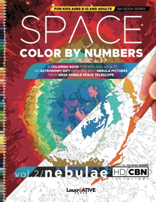 Space Color by Numbers for Kids Ages 8-12 and Adults