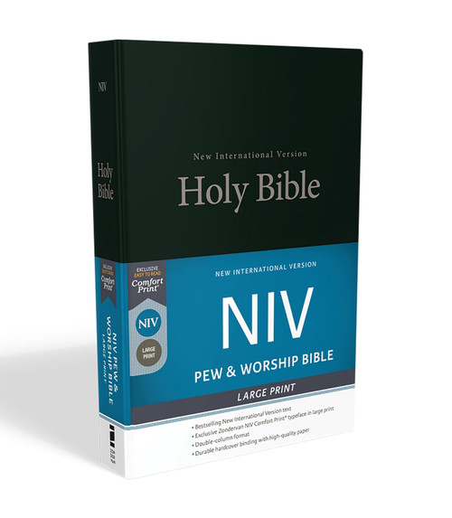NIV Pew and Worship Bible Large Print Hardcover Black Comfort Print