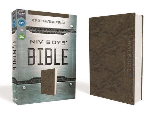 NIV Boys' Bible Leathersoft Brown Camo Comfort Print